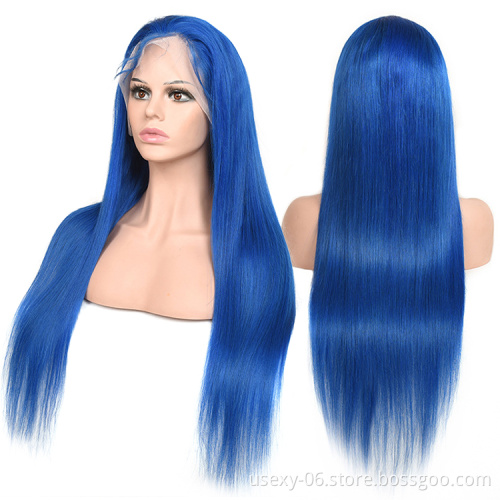 100% Brazilian Virgin Hair Transparent HD Lace Frontal Wigs For Black Women Human Hair Rose Red Colored Lace Wig Vendor